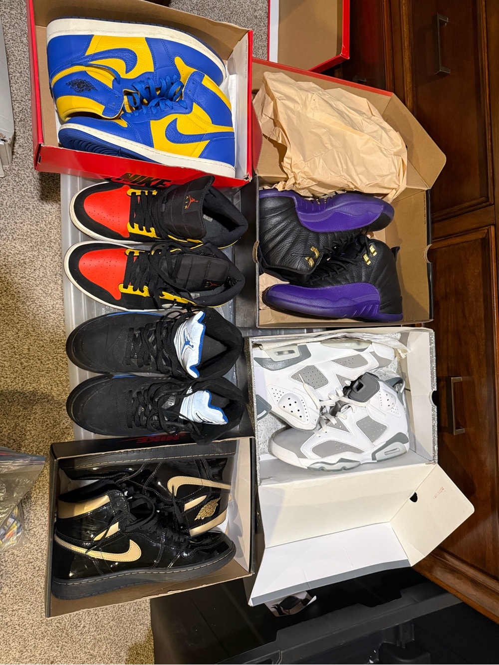 6 pairs of Nike Air Jordan’s - Size 9